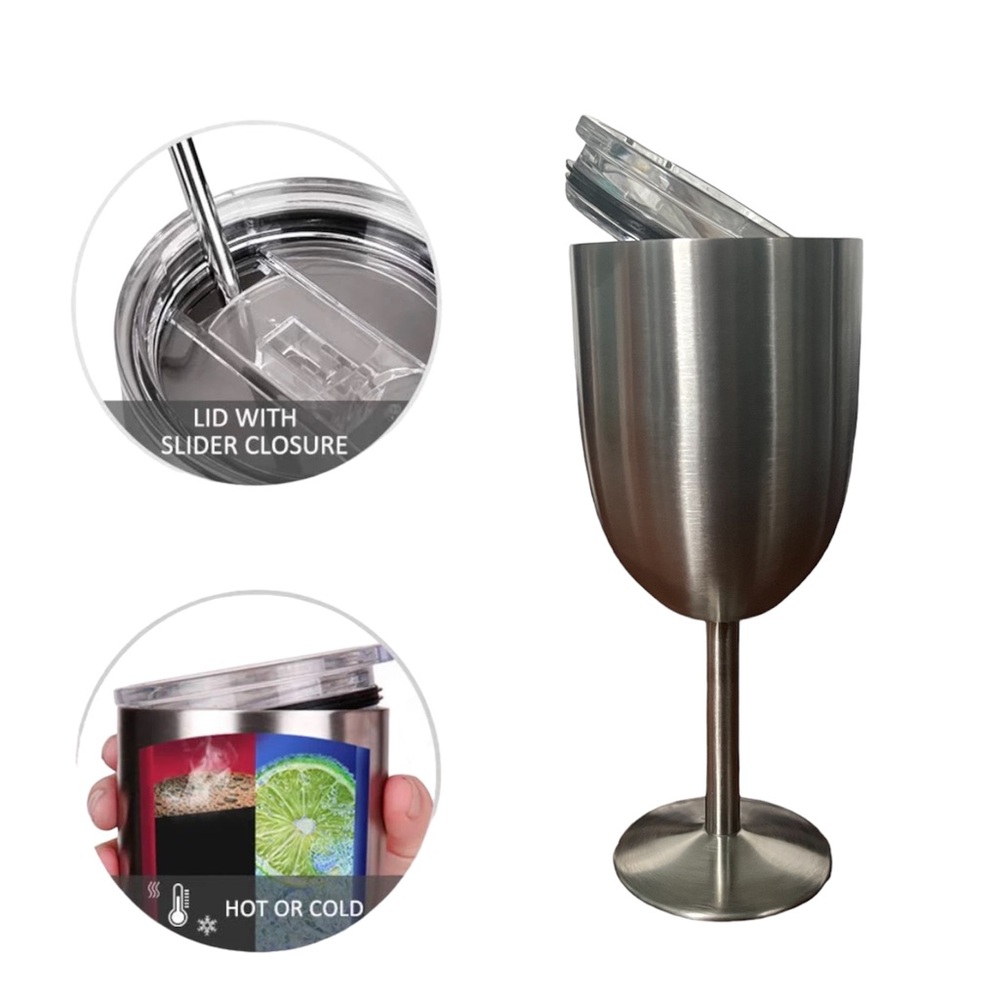 ❗️20% OFF❗️✨NEW✨Insulated Wine Glass Tumbler in Silver